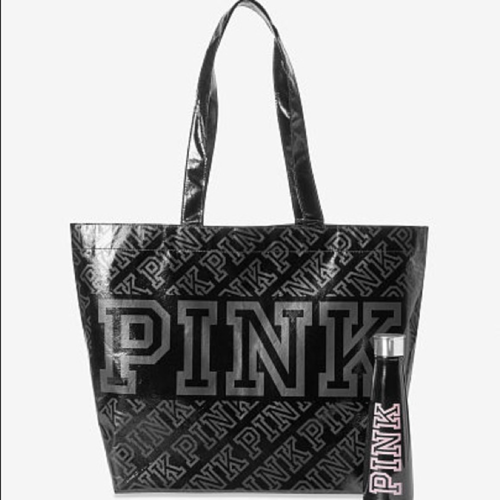 Pink Bottle and Bag